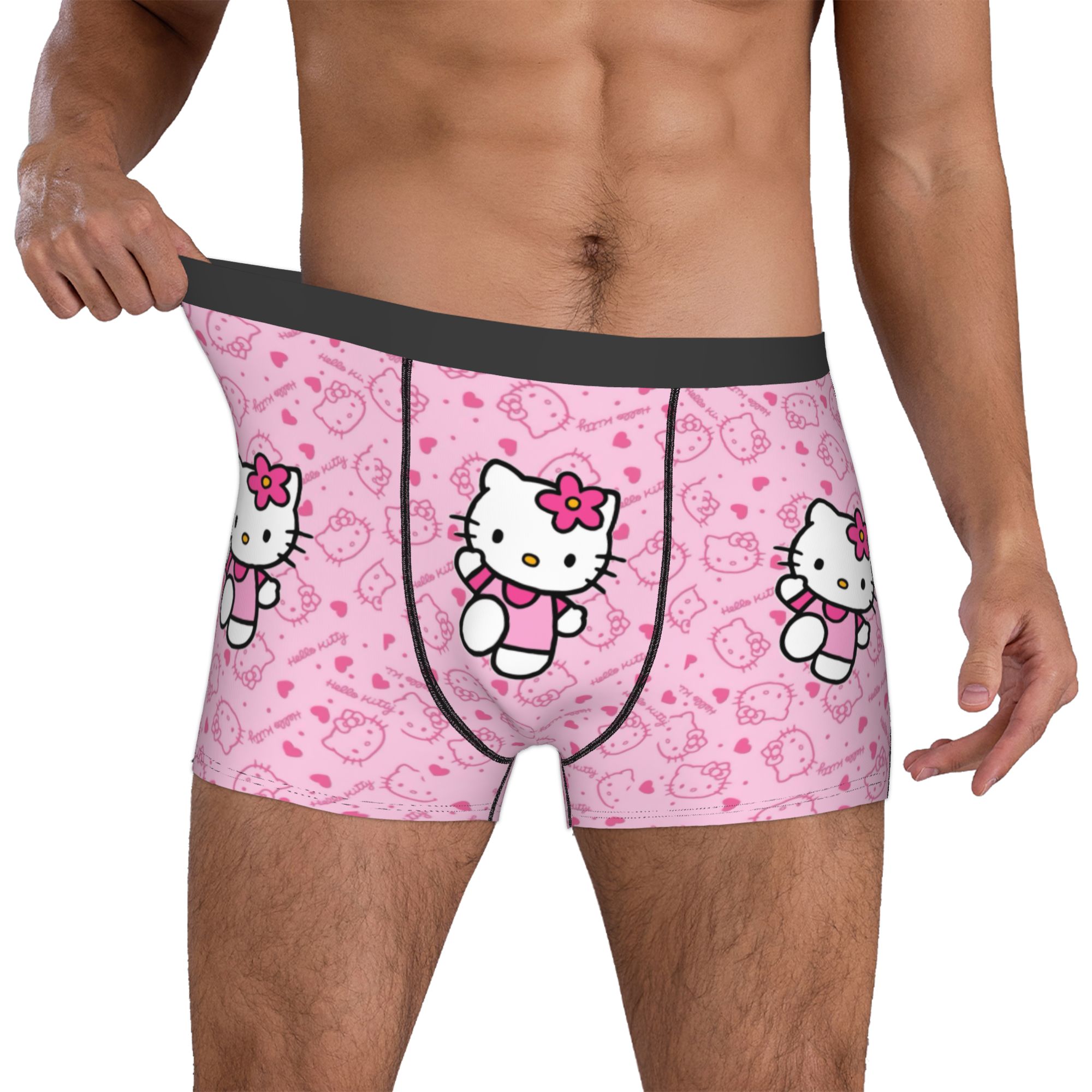 Boyshort Underwear - ملابس داخلية نسائية بطباعة قطط وردية