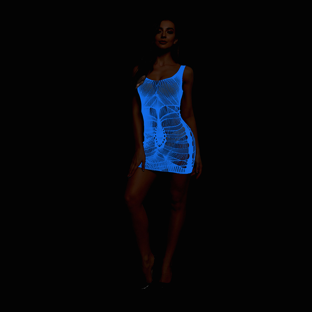 Bodystocking Fishnet - ملابس الرقص القطبية المضيئة متوهجة الملابس