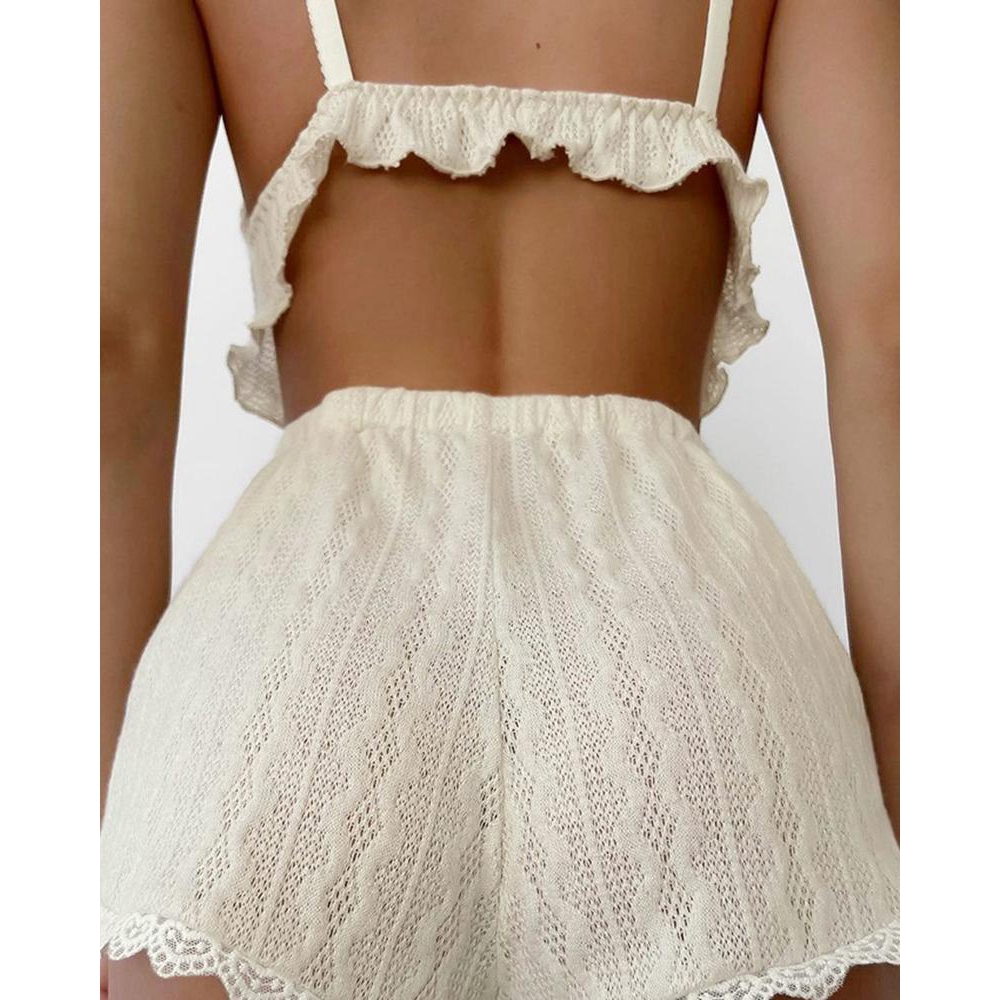 الدانتيل تقليم كشكش هيم كابل م - مراجعة Cami Top Lace وسعره