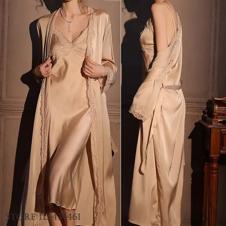 الإناث رداء طويل 2 قطعة مجموعة - مراجعة Robe Silk Women وسعره