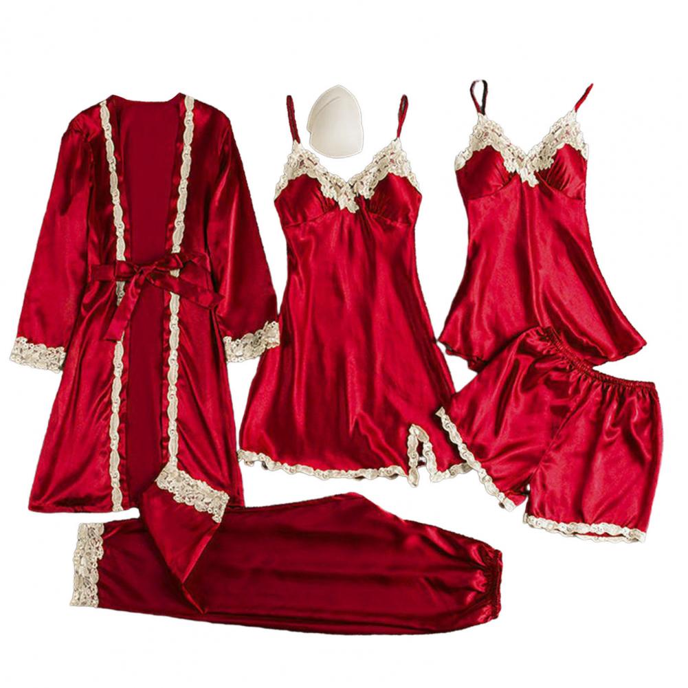 طقم بيجامة شبيه بالحرير للنساء - مراجعة Robe Silk Women وسعره